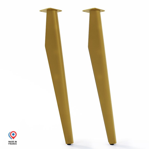 Lot de 2 pieds profilés DECO-GEM pour table basse en acier à visser Opale, H.86 cm