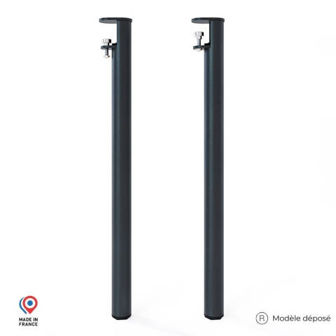 Lot de 2 pieds cylindriques DECO-GEM pour table basse en acier à vis-étau Topaze, H.90 cm