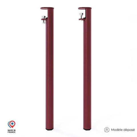 Lot de 2 pieds cylindriques DECO-GEM pour table basse en acier à vis-étau Topaze, H.90 cm