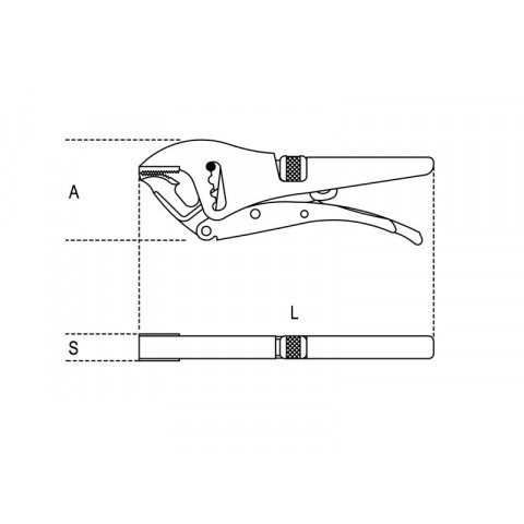 Pince-étau à becs courts L=220mm BETA 010500022