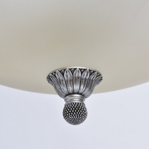 Plafonnier argenté country 4 ampoules 53 cm