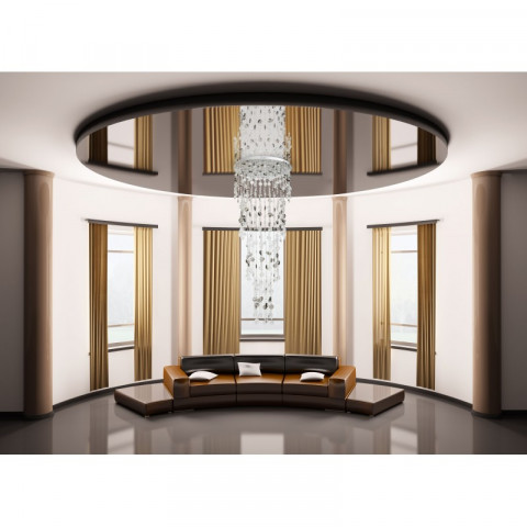 Plafonnier argenté crystal 16 ampoules 180 cm