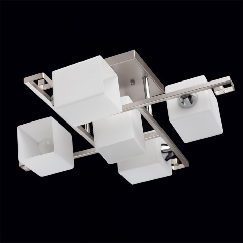 Plafonnier argenté megapolis 5 ampoules 20 cm