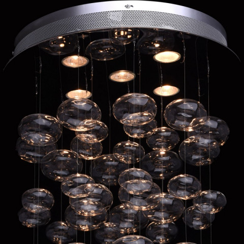 Plafonnier argenté megapolis 5 ampoules 77 cm