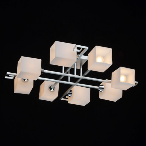 Plafonnier argenté megapolis 8 ampoules 19 cm