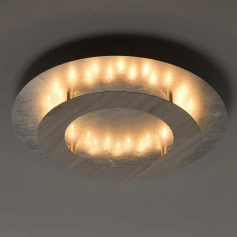 Plafonnier argenté techno 1 ampoule 8 cm