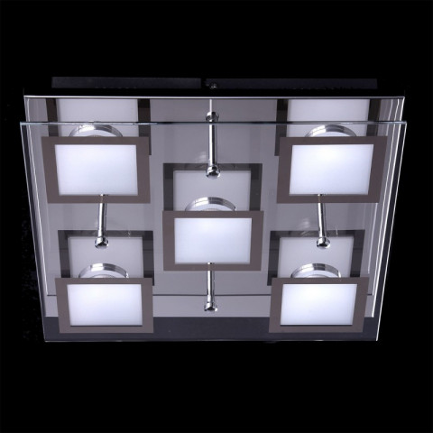 Plafonnier argenté techno 5 ampoules 8 cm