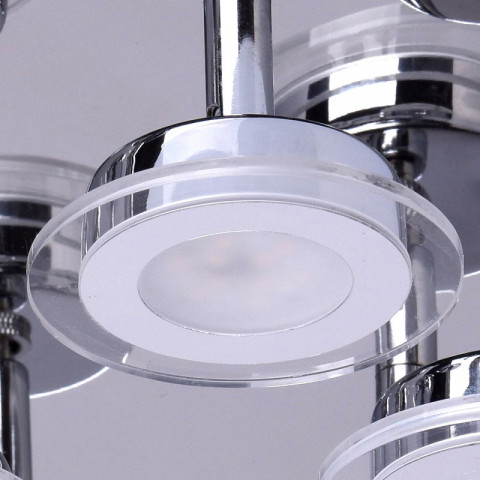 Plafonnier argenté techno 9 ampoules 12 cm