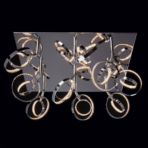 Plafonnier argenté techno 9 ampoules 22 cm
