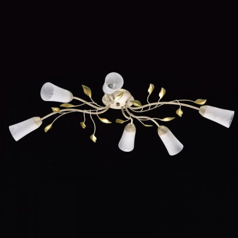 Plafonnier beige flora 6 ampoules 20 cm