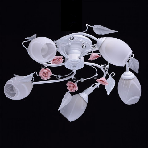 Plafonnier blanc flora 5 ampoules 27 cm
