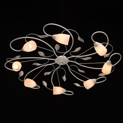 Plafonnier blanc flora 8 ampoules 18 cm