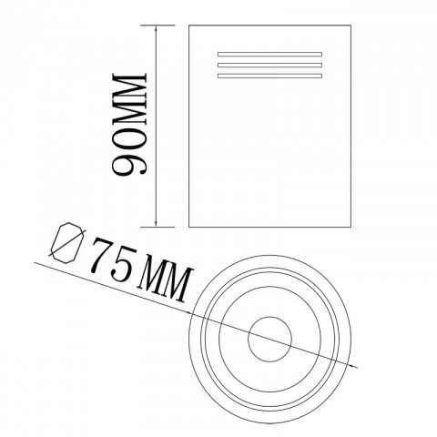 Plafonnier blanc techno 1 ampoule 8 cm