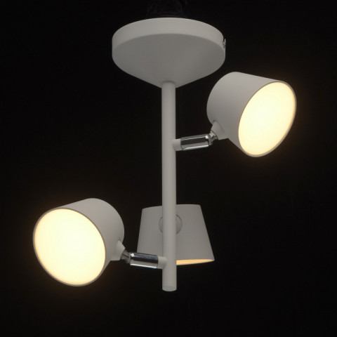 Plafonnier blanc techno 3 ampoules 31 cm