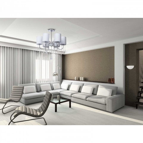 Plafonnier chromé elegance 6 ampoules 63 cm