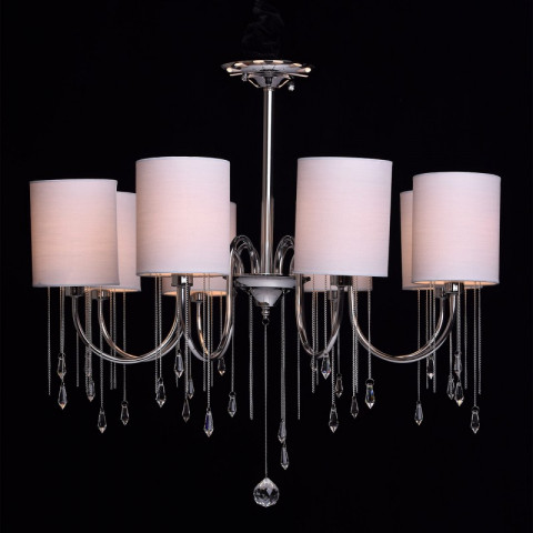 Plafonnier chromé elegance 8 ampoules 63 cm