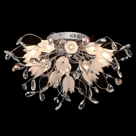 Plafonnier chromé flora 16 ampoules 36 cm
