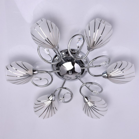Plafonnier chromé megapolis 6 ampoules 13 cm