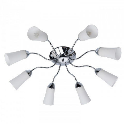 Plafonnier chromé megapolis 8 ampoules 16 cm
