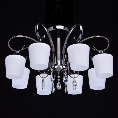 Plafonnier chromé megapolis 8 ampoules 40 cm
