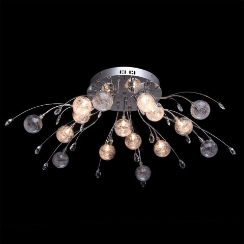 Plafonnier chromé techno 16 ampoules 32 cm