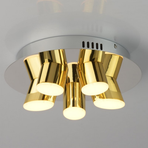 Plafonnier chromé techno 5 ampoules 11 cm