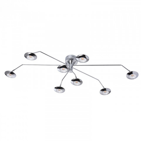 Plafonnier chromé techno 8 ampoules 23 cm