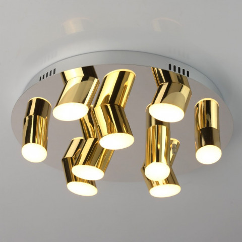 Plafonnier chromé techno 9 ampoules 12 cm