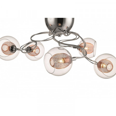 Plafonnier cuivre liverpool 5 lumières