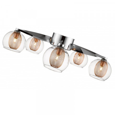 Plafonnier cuivre liverpool h14 5 lumières