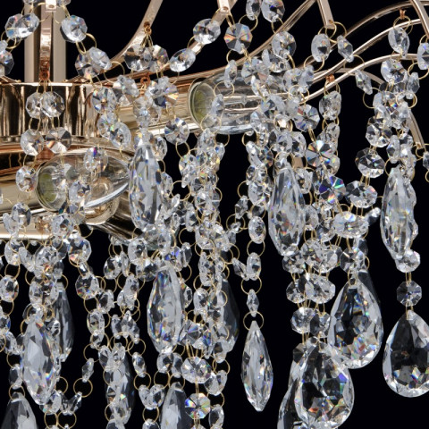 Plafonnier doré crystal 6 ampoules 38 cm