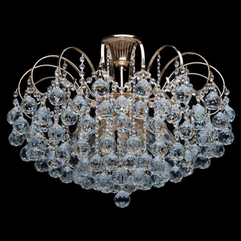 Plafonnier doré crystal 8 ampoules 43 cm