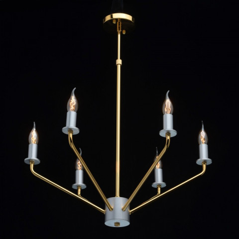Plafonnier doré loft 6 ampoules 104 cm