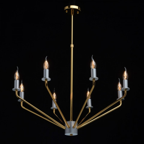 Plafonnier doré loft 8 ampoules 107 cm