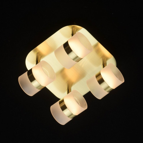 Plafonnier doré techno 4 ampoules 13 cm