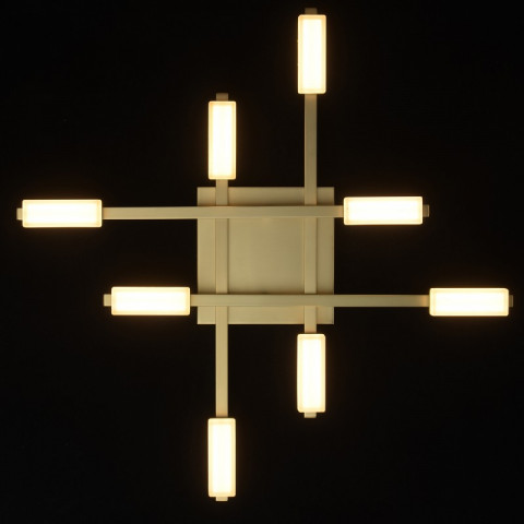 Plafonnier doré techno 8 ampoules 7 cm