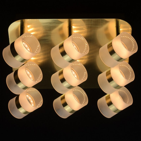 Plafonnier doré techno 9 ampoules 13.5 cm