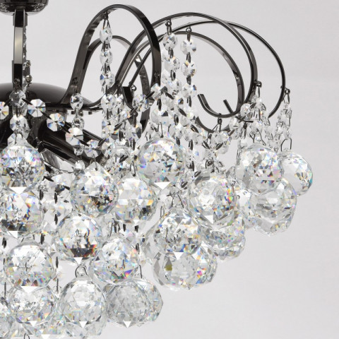 Plafonnier gris crystal 6 ampoules 40 cm