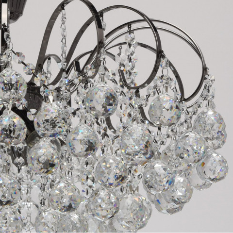 Plafonnier gris crystal 8 ampoules 43 cm