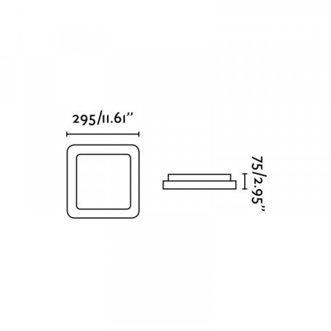 Plafonnier gris iris h7,5