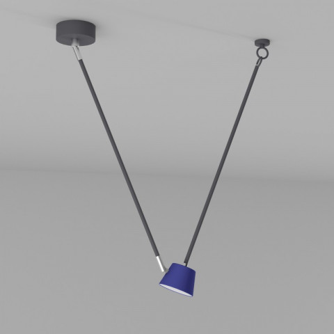 Plafonnier gris techno   68 cm