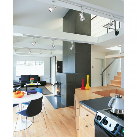 Plafonnier mains voltage track pack , argent satiné