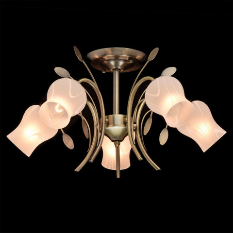 Plafonnier marron flora 5 ampoules 27 cm