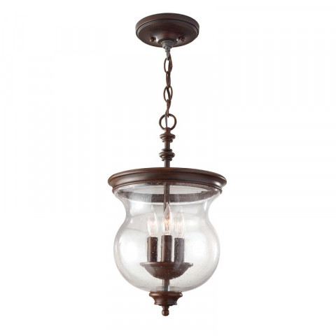 Plafonnier pickering lane, bronze et verre, 3 ampoules