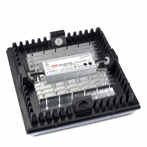 Plafonnier premium, polycarbonate et plastique, noir