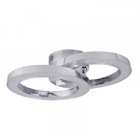 Plafonnier rings, en chrome et cristal