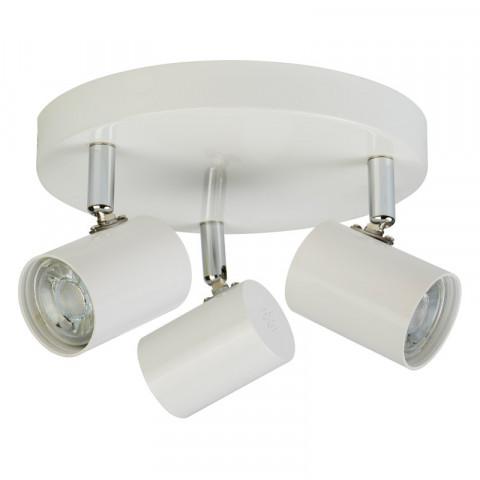 Plafonnier rollo, blanc, 3 ampoules