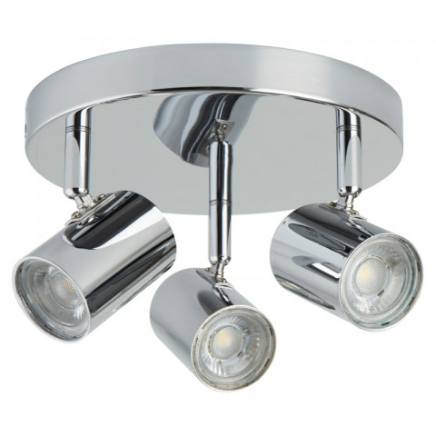 Plafonnier rollo, chrome, 3 ampoules