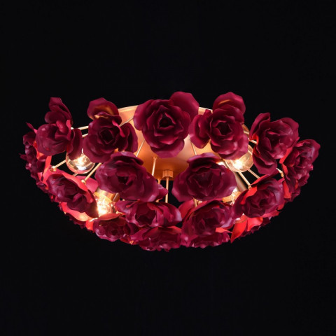 Plafonnier rouge flora 6 ampoules 19 cm