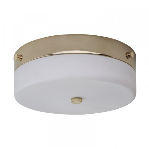 Plafonnier tamar, 23.5 cm, or poli, verre opale, led, ip44